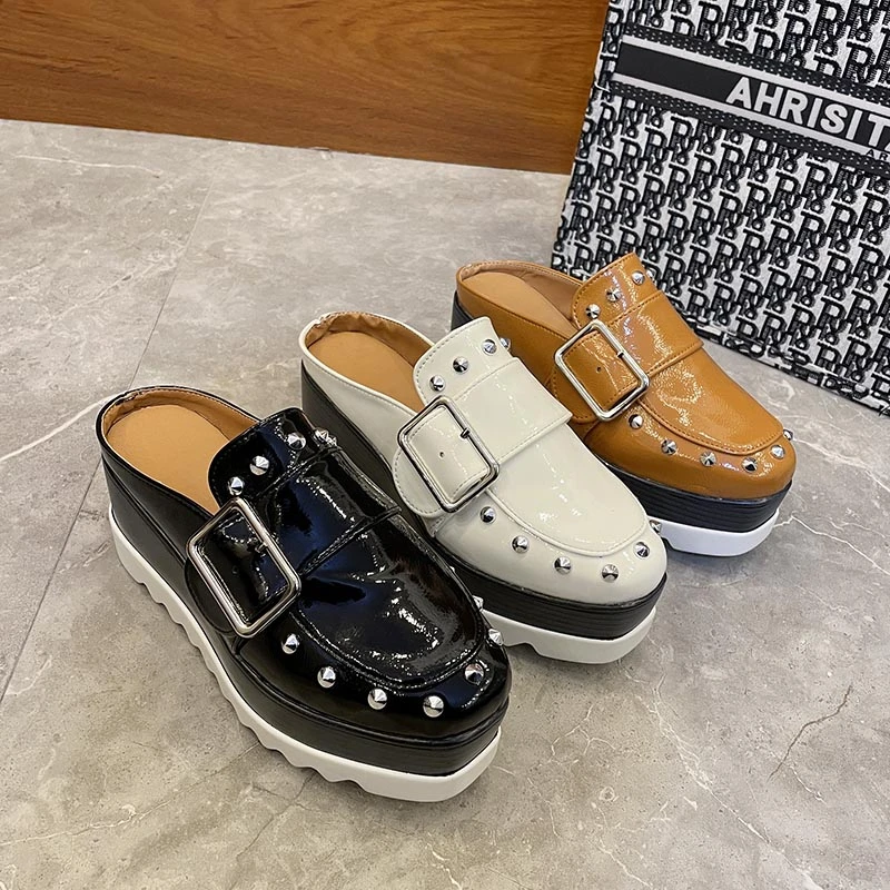 Women Slippers 2022 Fashion Buckle Slingback Women Slides Platform Wedges Lady High Heels Muller Shoes Woman Vulcanize Shoes
Women Slippers 2022 Fashion Buckle Slingback Women Slides Platform Wedges Lady High Heels Muller Shoes Woman Vulcanize Shoes