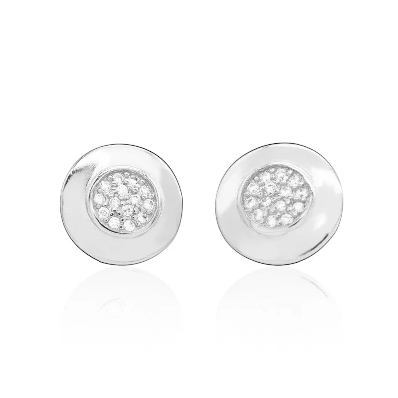 Genuine 925 Sterling Silver Signature Stud Earrings Clear CZ & Rose Golden For Women engagement anniversary party Jewelry gift 
Genuine 925 Sterling Silver Signature Stud Earrings Clear CZ & Rose Golden For Women engagement anniversary party Jewelry gift