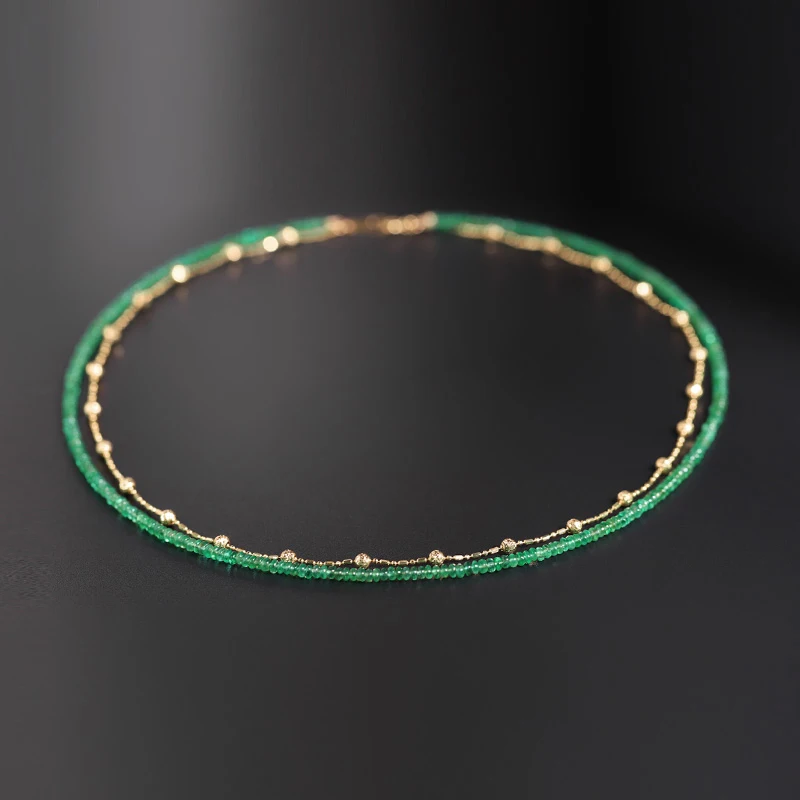 Ожерелье DAIMI с изумрудами женское, колье из Замбийского изумруда цвета 18-каратного золота, цепочка до ключиц, нишевое дизайнерское, по индив... 
Ожерелье DAIMI с изумрудами женское, колье из Замбийского изумруда цвета 18-каратного золота, цепочка до ключиц, нишевое дизайнерское, по индив...