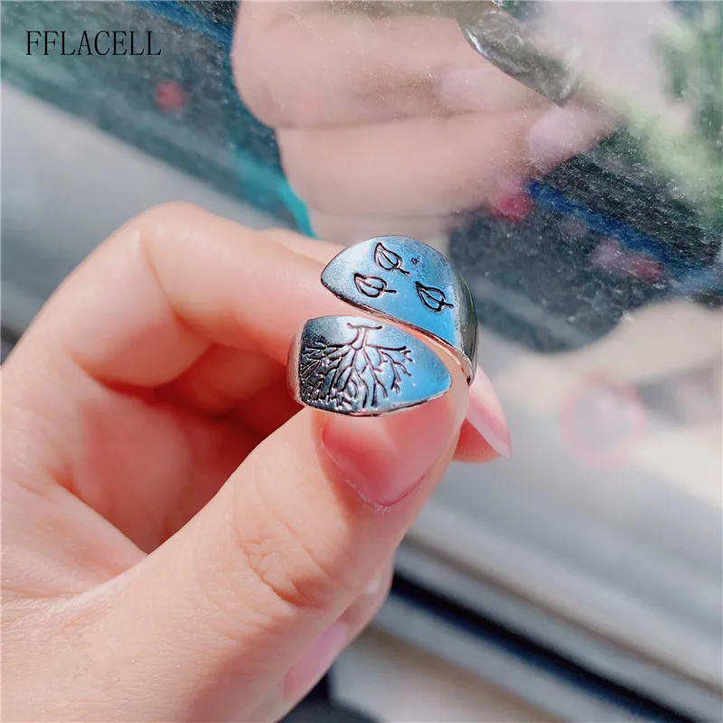 2019 Female Plated Silver Color Hand-brushed Winding Ring Mountain Forest Dandelion Ring For Women 
2019 Female Plated Silver Color Hand-brushed Winding Ring Mountain Forest Dandelion Ring For Women
