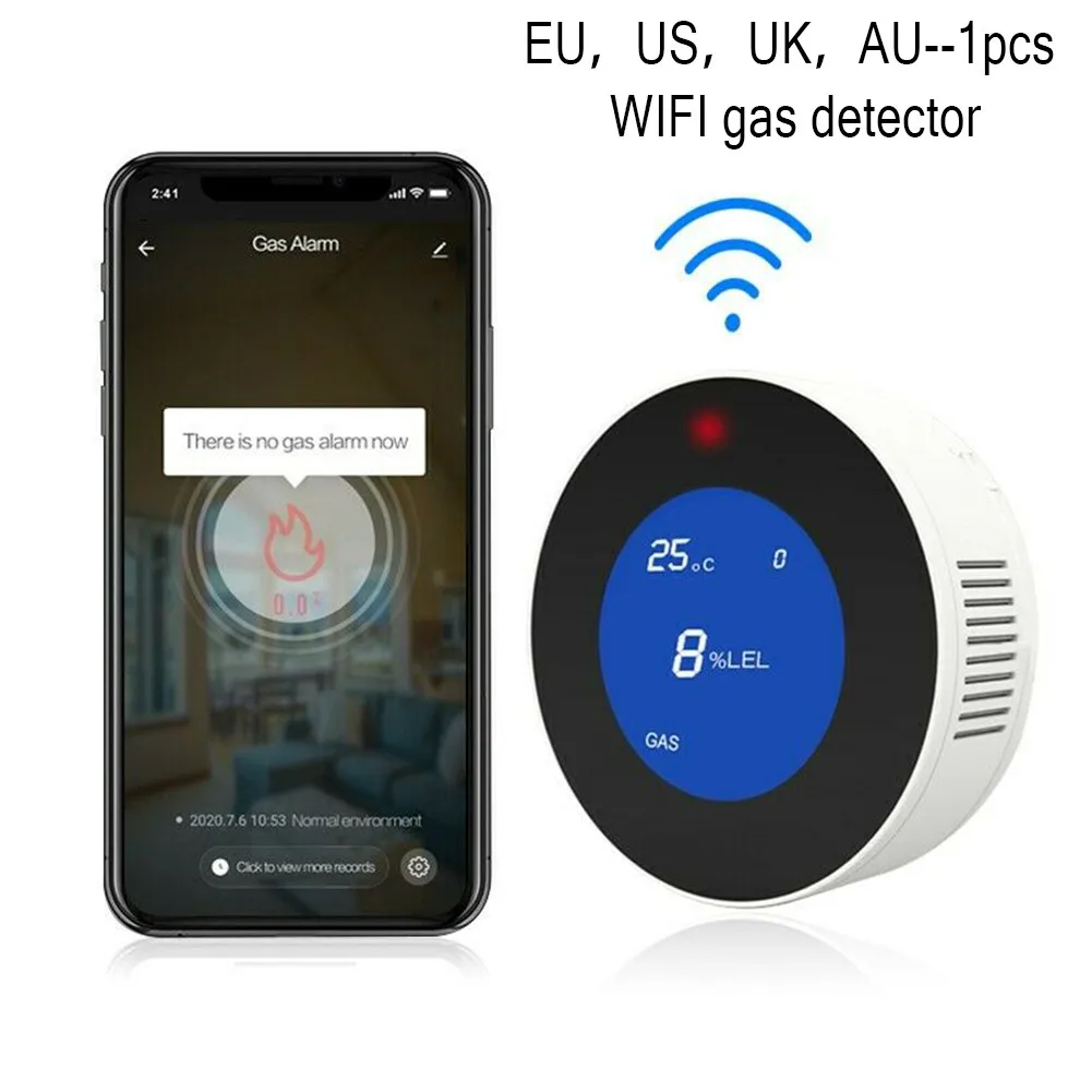 WiFi Combustible Gas Detector Smoke And Fire Alarm With LCD Display For Liquefied Petroleum Gas Natural Gas CH4 Gas
WiFi Combustible Gas Detector Smoke And Fire Alarm With LCD Display For Liquefied Petroleum Gas Natural Gas CH4 Gas