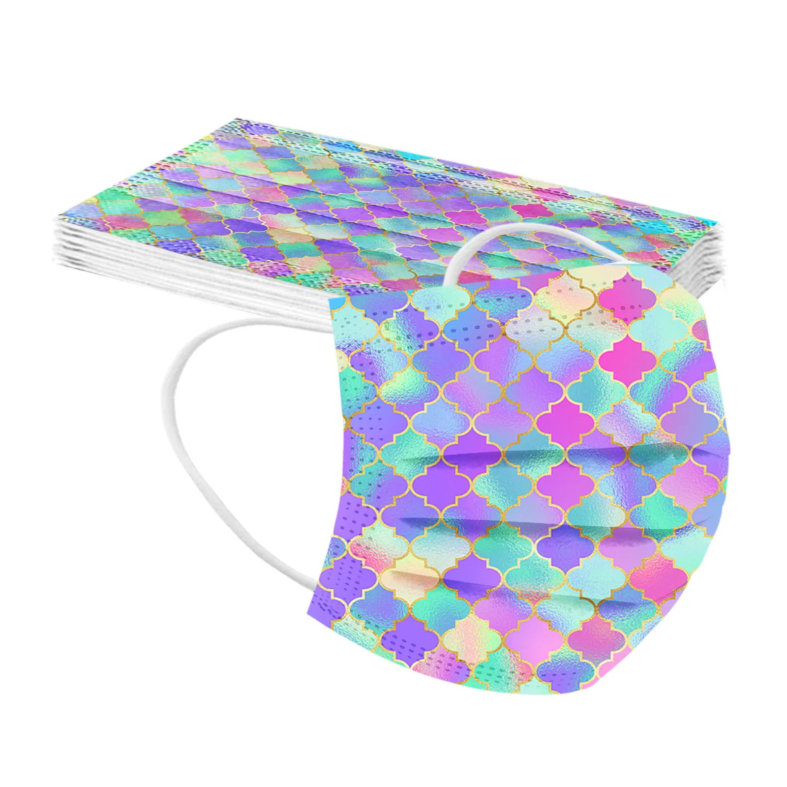 50pc Multi Colored Disposable Masks For Face Women Colorful Printed 3-layers Protection Mouth Masks Halloween Cosplay 
50pc Multi Colored Disposable Masks For Face Women Colorful Printed 3-layers Protection Mouth Masks Halloween Cosplay