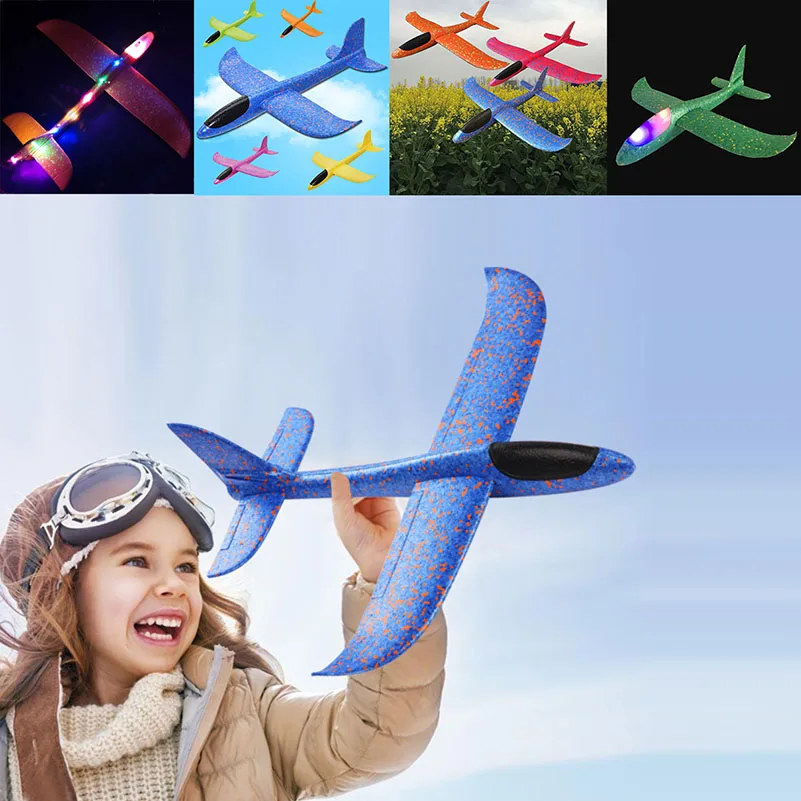 48cm EPP Foam Airplane Hand Launch Throwing Glider LED Light Aircraft Plane Model Outdoor Education Toys Gift for Children Adult 
48cm EPP Foam Airplane Hand Launch Throwing Glider LED Light Aircraft Plane Model Outdoor Education Toys Gift for Children Adult
