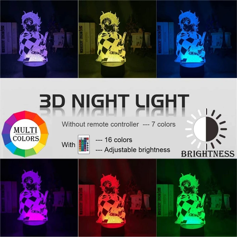 Акриловый светодиодный ночсветильник 3D в стиле аниме настольная лампа с