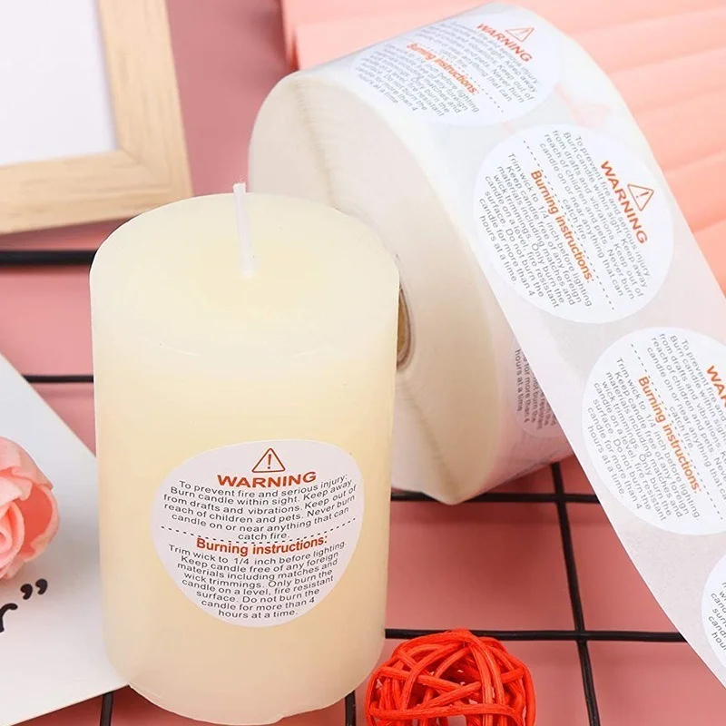 1.5 inch 500pcs/roll Waterproof Candle Warning Label Candle Jar Container Stickers Removable Safety Decals for Candle Jar
1.5 inch 500pcs/roll Waterproof Candle Warning Label Candle Jar Container Stickers Removable Safety Decals for Candle Jar