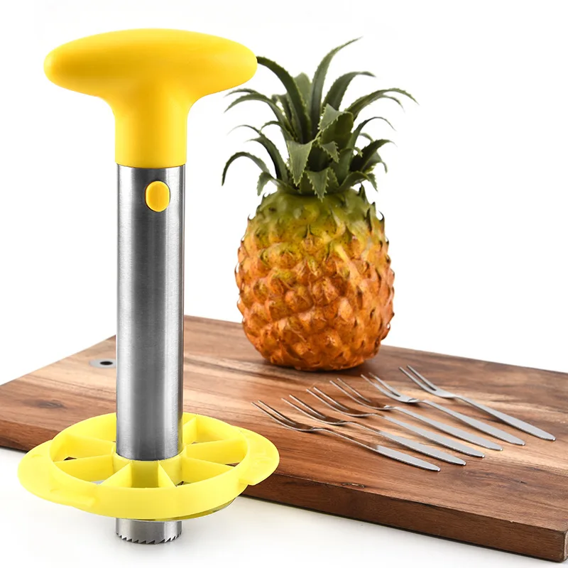 Stainless Steel Pineapple Core Puller Pineapple Peeling Heart Extraction Tool with Fork Creative Pineapple Cut Fruit Separator
Stainless Steel Pineapple Core Puller Pineapple Peeling Heart Extraction Tool with Fork Creative Pineapple Cut Fruit Separator