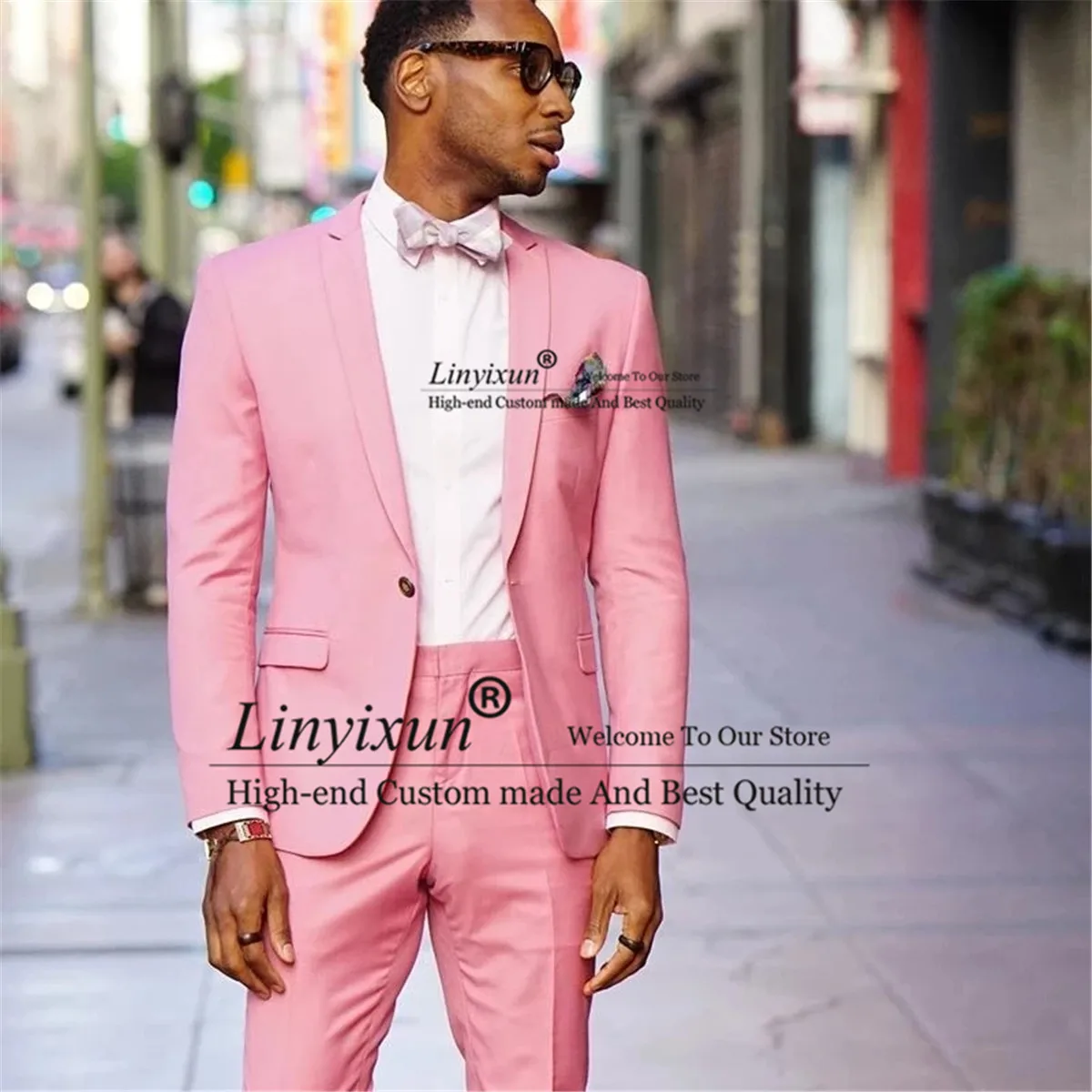 Pink Peak Lapel Men Suits Slim Fit Double Breasted Wedding Prom Terno Masculino Groom Tuxedos Blazer 2 Pieces Costume Homme
Pink Peak Lapel Men Suits Slim Fit Double Breasted Wedding Prom Terno Masculino Groom Tuxedos Blazer 2 Pieces Costume Homme