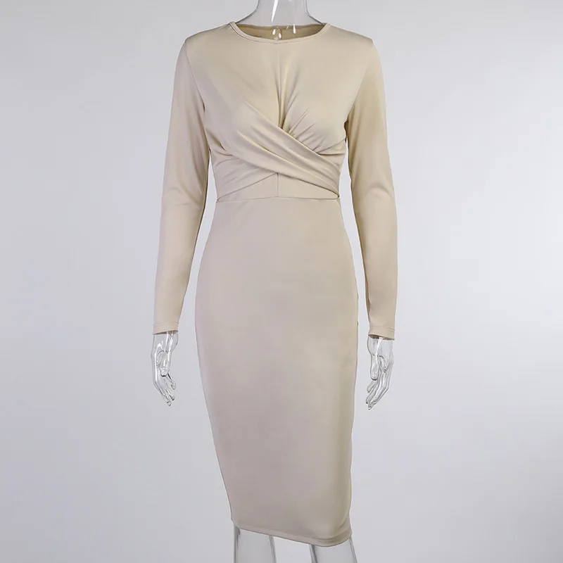 Elegant Women's Dress Round Neck Long Sleeve Draped Knee-Length Straight Dresses 2021 Spring and Autumn Solid Casual Office Lady
Elegant Women's Dress Round Neck Long Sleeve Draped Knee-Length Straight Dresses 2021 Spring and Autumn Solid Casual Office Lady