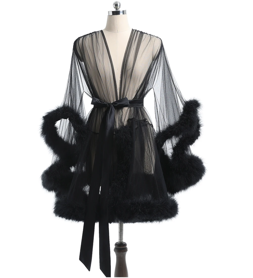 MYYBLE 2022 Fashion Short Feather Robe Dressing Gown Bridal Boudoir Sheer Tulle Illusion Birthday Costume Colorful Sexy Dress
MYYBLE 2022 Fashion Short Feather Robe Dressing Gown Bridal Boudoir Sheer Tulle Illusion Birthday Costume Colorful Sexy Dress