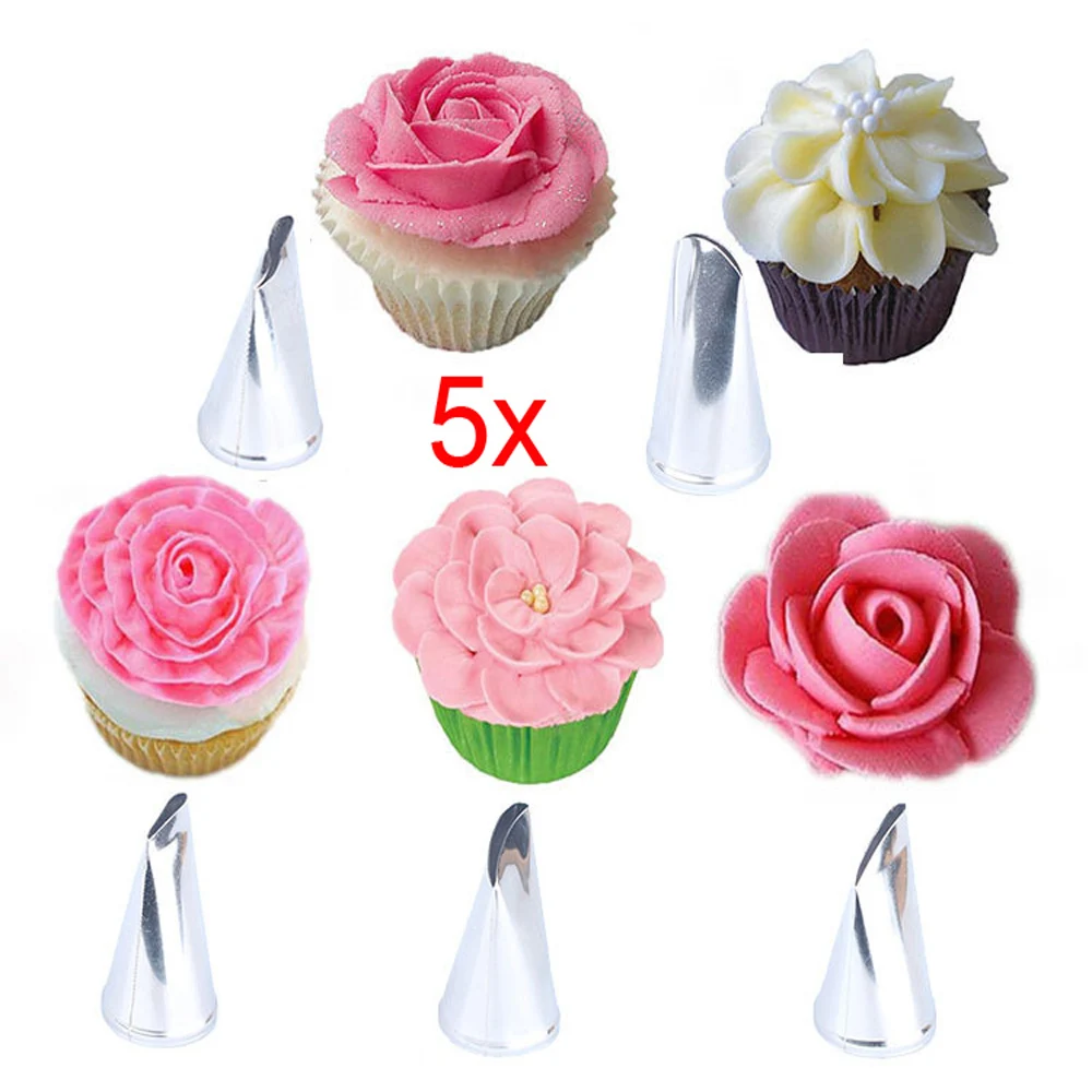 Rose Cream Cake Decoration Nozzles Baking Tools Stainless Steel Pastry Nozzle Cake Decorating Tips Set Bakeware 5pcs/set
Rose Cream Cake Decoration Nozzles Baking Tools Stainless Steel Pastry Nozzle Cake Decorating Tips Set Bakeware 5pcs/set