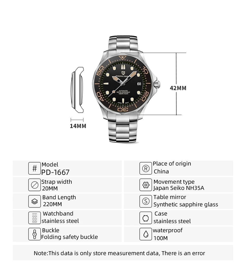 2021 PAGANI DESIGN 007 Men's Mechanical Watches Brand Luxury Automatic Watch Men 100m Waterproof Wristwatch Japan NH35 Clock man
2021 PAGANI DESIGN 007 Men's Mechanical Watches Brand Luxury Automatic Watch Men 100m Waterproof Wristwatch Japan NH35 Clock man