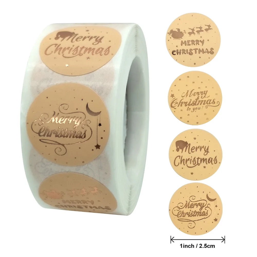 500pcs/roll Rose Gold Merry Christmas Stickers Scrapbook Sealing Label Stickers For Party Diy Packaging Stationery Stickers
500pcs/roll Rose Gold Merry Christmas Stickers Scrapbook Sealing Label Stickers For Party Diy Packaging Stationery Stickers