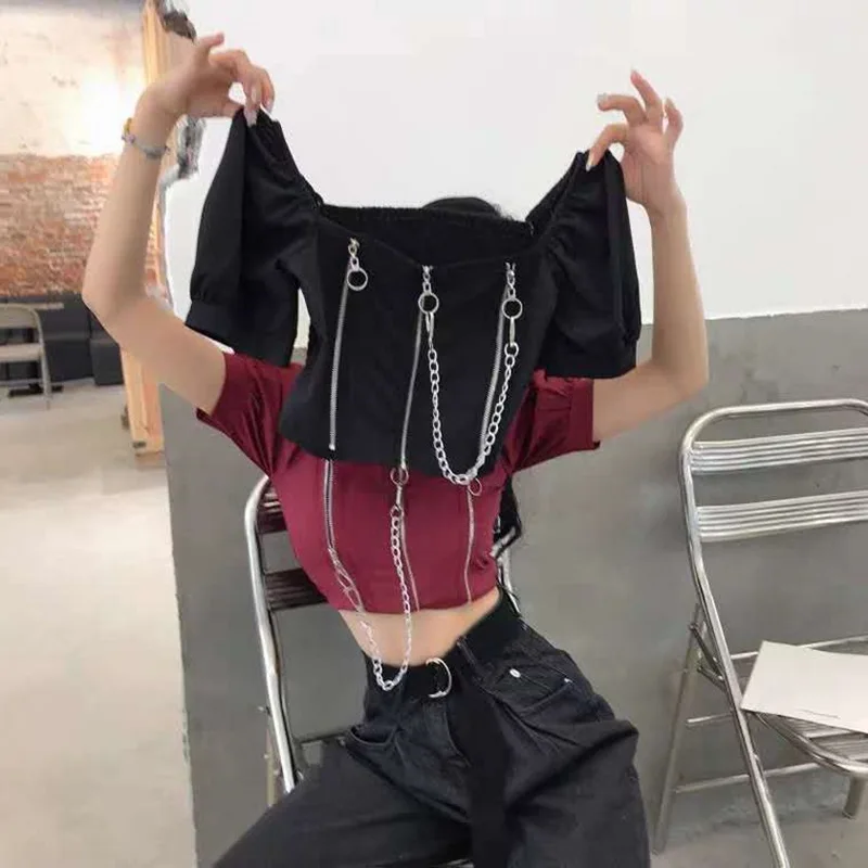Tooling High Waist Leaking Belly Button Super Short Top 2021 New Female Summer Sexy Slim-fitting Shirt
Tooling High Waist Leaking Belly Button Super Short Top 2021 New Female Summer Sexy Slim-fitting Shirt