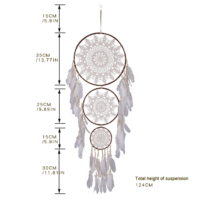 Large Dream Catchers Feather Ornament Handmade Hanging Wall Art Wall Decor For Home Door Hotel 124cm Long In Total 
Large Dream Catchers Feather Ornament Handmade Hanging Wall Art Wall Decor For Home Door Hotel 124cm Long In Total