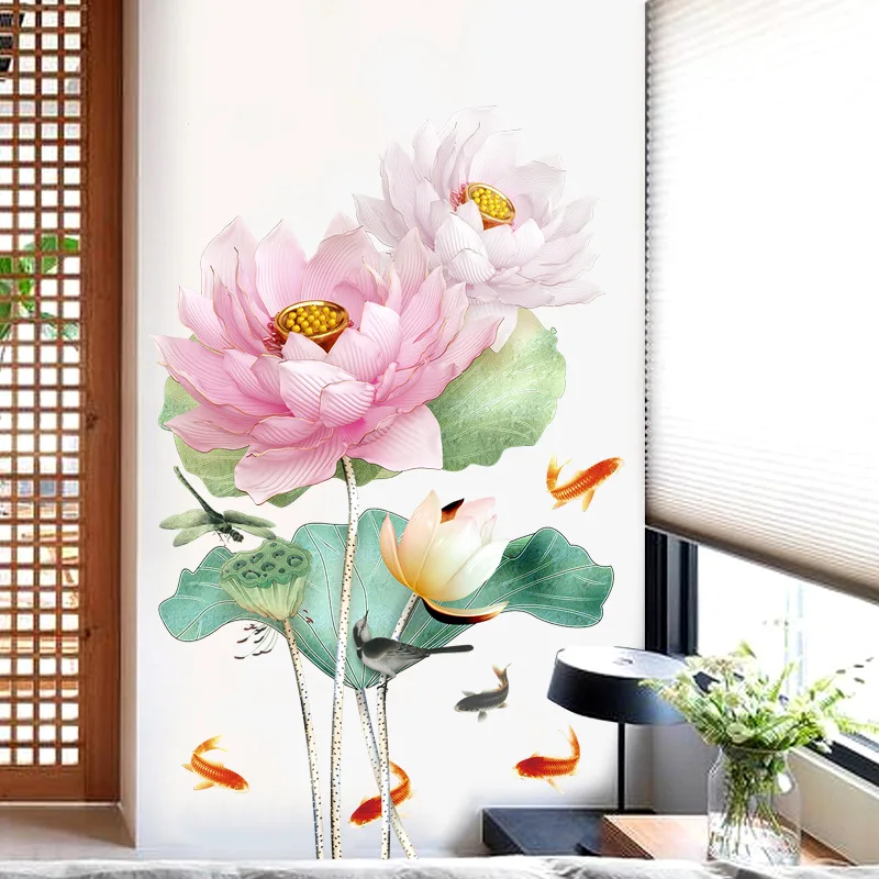 Chinese Style Lotus Self-Adhesive Wall Sticker Warm Three-Dimensional Simulation Living Room Entrance Simple Posters Decals
Chinese Style Lotus Self-Adhesive Wall Sticker Warm Three-Dimensional Simulation Living Room Entrance Simple Posters Decals