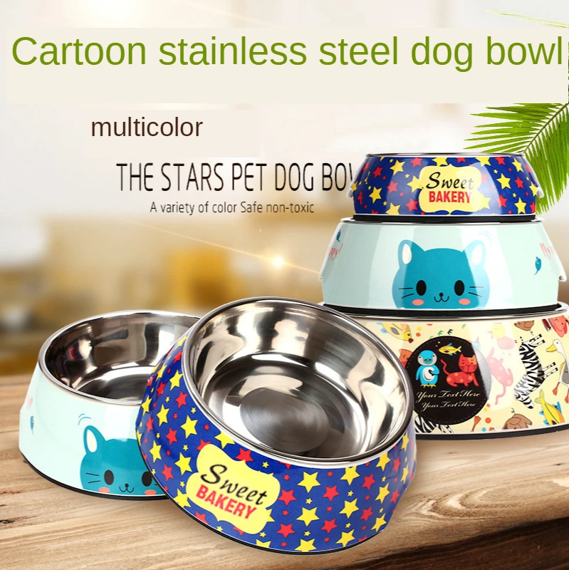 New Pet tableware Stainless Steel Dog Basin Cartoon Dog Bowl Puppy Food Container Cat Feeder Dish For Dogs Cats Food Dish 3 Size
New Pet tableware Stainless Steel Dog Basin Cartoon Dog Bowl Puppy Food Container Cat Feeder Dish For Dogs Cats Food Dish 3 Size