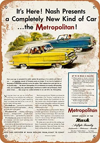 Metal Sign - 1954 Nash Metropolitan - Vintage Look Wall Decor for Cafe beer Bar Decoration Crafts
Metal Sign - 1954 Nash Metropolitan - Vintage Look Wall Decor for Cafe beer Bar Decoration Crafts