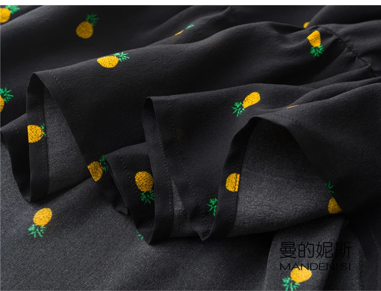 Women's 100% Pure Silk cute round neck short sleeve Long Dress Black pineapples M L XL MM004
Women's 100% Pure Silk cute round neck short sleeve Long Dress Black pineapples M L XL MM004