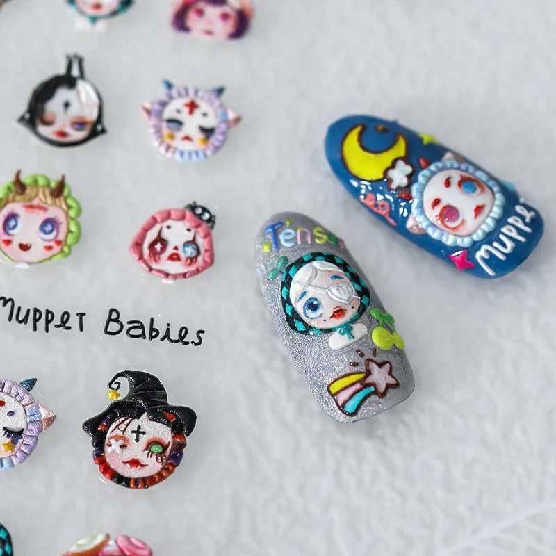 5D Puppet Doll Nail Stickers Back Glue Horror Nail Art Decoration Nail Polish Sticker Japanese Design Manicure Decorative Decals
5D Puppet Doll Nail Stickers Back Glue Horror Nail Art Decoration Nail Polish Sticker Japanese Design Manicure Decorative Decals