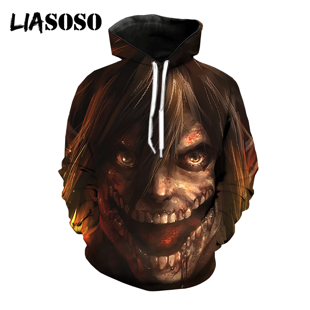 LIASOSO Anime Hoodies Attack on Titan Horror Face Hoodie Sweatshirts Harajuku Street Women Men Clothes 3D Print Sets Tracksuit
LIASOSO Anime Hoodies Attack on Titan Horror Face Hoodie Sweatshirts Harajuku Street Women Men Clothes 3D Print Sets Tracksuit