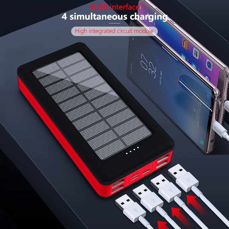 Solar Power Bank 30000mAh Portable Outdoor Powerbank Fast Charging External Battery With LED Light For iPhone Samsung Xiaomi
Solar Power Bank 30000mAh Portable Outdoor Powerbank Fast Charging External Battery With LED Light For iPhone Samsung Xiaomi