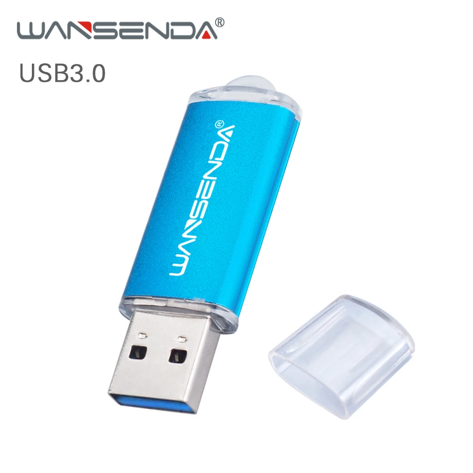 Фото WANSENDA металлический флеш накопитель 128 ГБ 64 32 16 8 256 высокая скорость USB 3 0|USB(China)