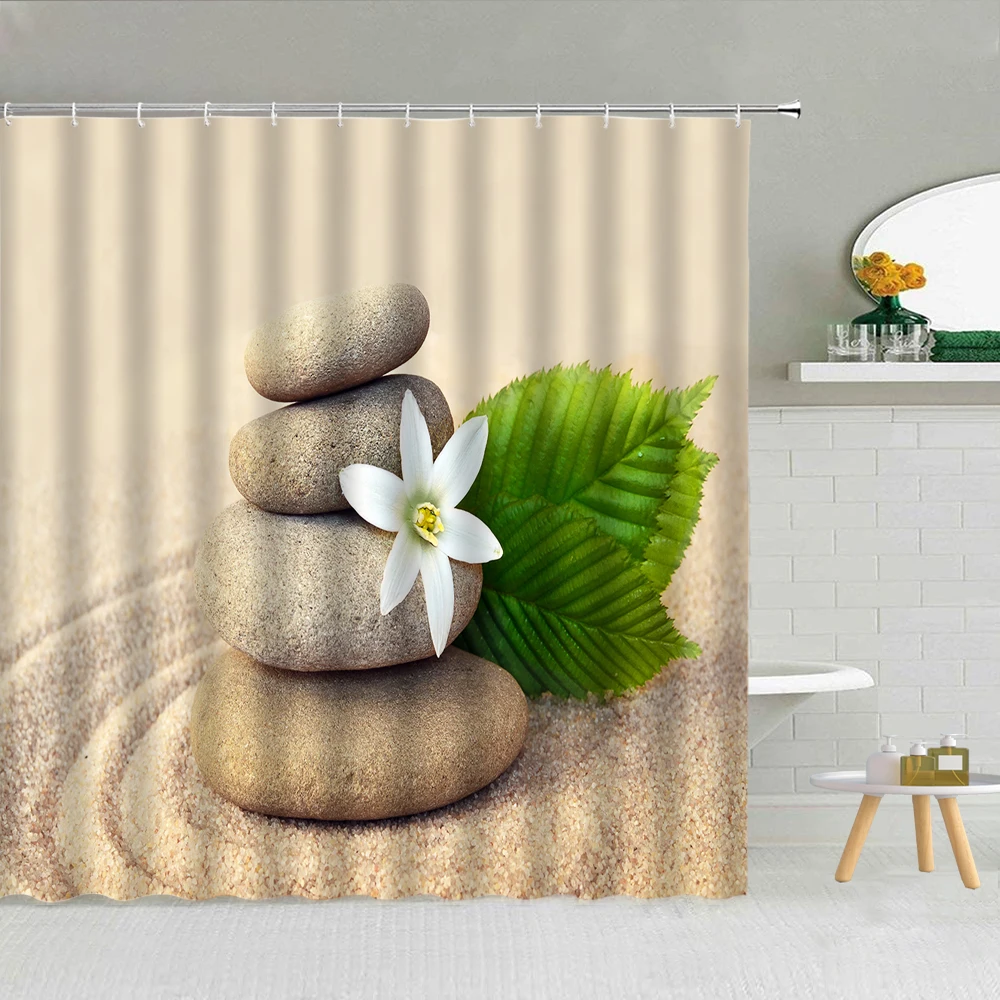 Desert Zen Stone Lotus Starfish Shell Shower Curtain Frabic High Quality Bathroom Supplies With Hooks Cloth Curtains Washable
Desert Zen Stone Lotus Starfish Shell Shower Curtain Frabic High Quality Bathroom Supplies With Hooks Cloth Curtains Washable