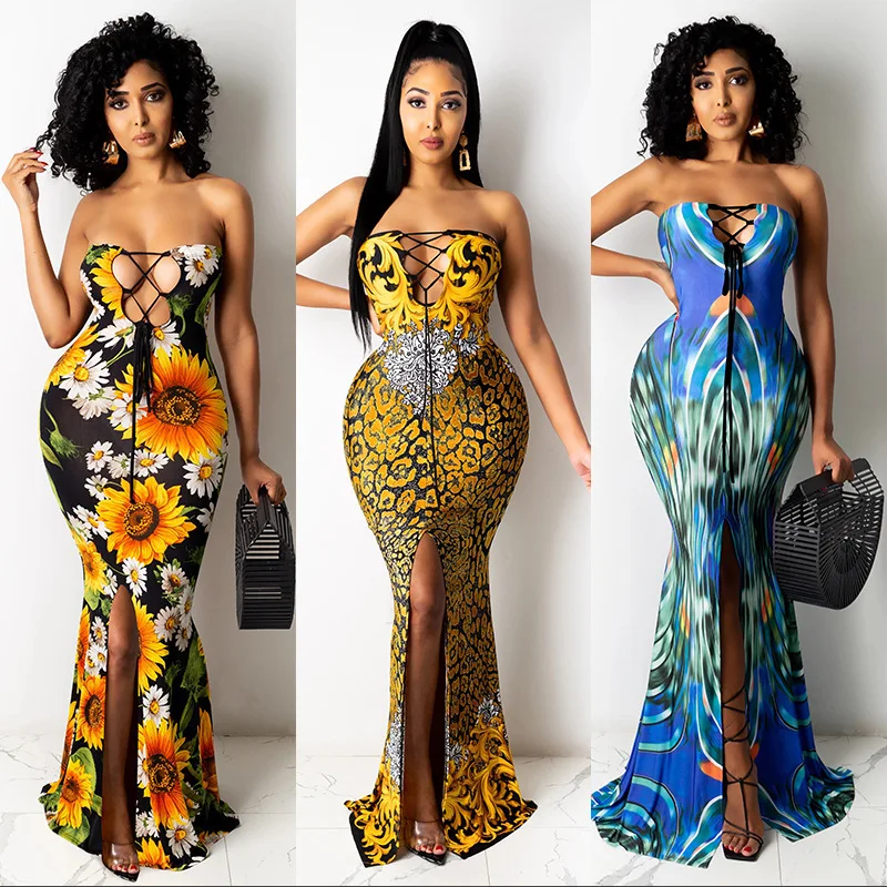 European and American women's casual long skirts 2021 summer new sexy one-neck printed bag hip dress
European and American women's casual long skirts 2021 summer new sexy one-neck printed bag hip dress