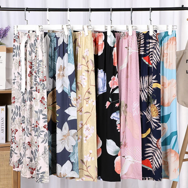 Ladies Cotton Silk Pajamas Spring Summer High Waist Casual Wide-Leg Pants Artificial Cotton Loose Large Size Cool Long Pants
Ladies Cotton Silk Pajamas Spring Summer High Waist Casual Wide-Leg Pants Artificial Cotton Loose Large Size Cool Long Pants