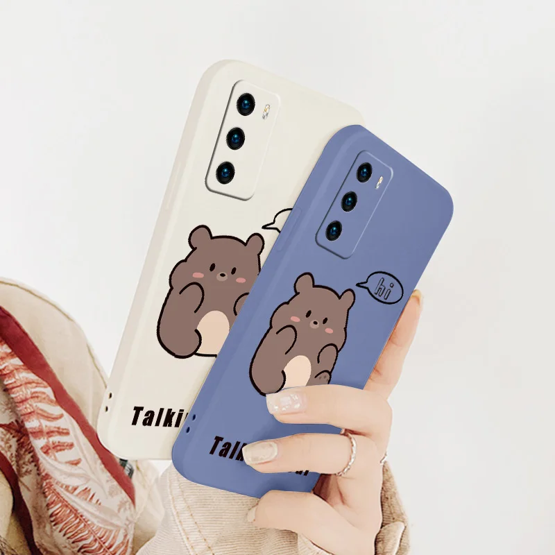 Talking For Huawei P40 P30 P20 Pro Lite Mate 40 30 20 Pro Case Bear Liquid Slicone Soft Cover P Smart 2021 Y7A Phone Case
Talking For Huawei P40 P30 P20 Pro Lite Mate 40 30 20 Pro Case Bear Liquid Slicone Soft Cover P Smart 2021 Y7A Phone Case