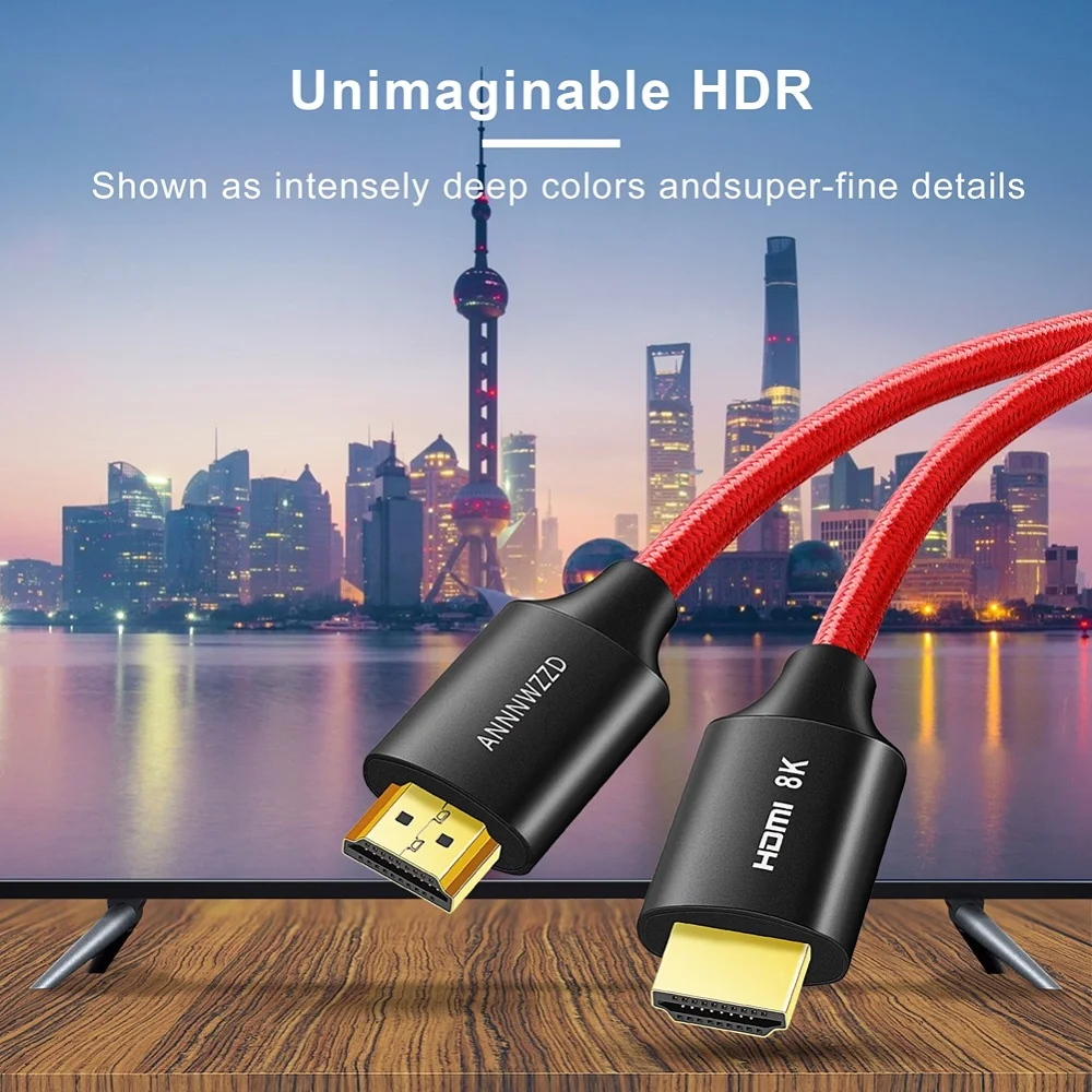 HDMI 2.1 Cable 8K@60Hz 4K@120Hz Ultra High Speed 48Gbps HDMI Cable for PS4 Splitter Switch 8K HD TV Digital Cable HDR10 HDMI 2.1
HDMI 2.1 Cable 8K@60Hz 4K@120Hz Ultra High Speed 48Gbps HDMI Cable for PS4 Splitter Switch 8K HD TV Digital Cable HDR10 HDMI 2.1