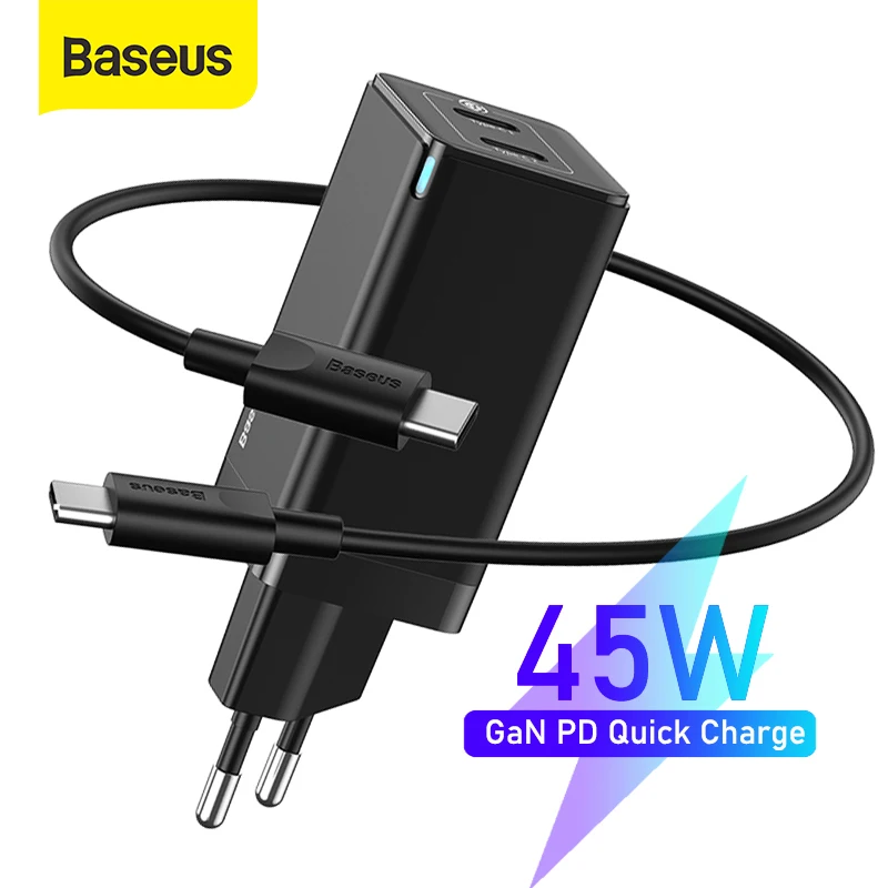 Baseus GaN Charger 45W PD USB Charger Quick Charge 4.0 3.0 Dual USB Phone Charger ForiP For Huawei Mate 10 For Samsung Laptop
Baseus GaN Charger 45W PD USB Charger Quick Charge 4.0 3.0 Dual USB Phone Charger ForiP For Huawei Mate 10 For Samsung Laptop