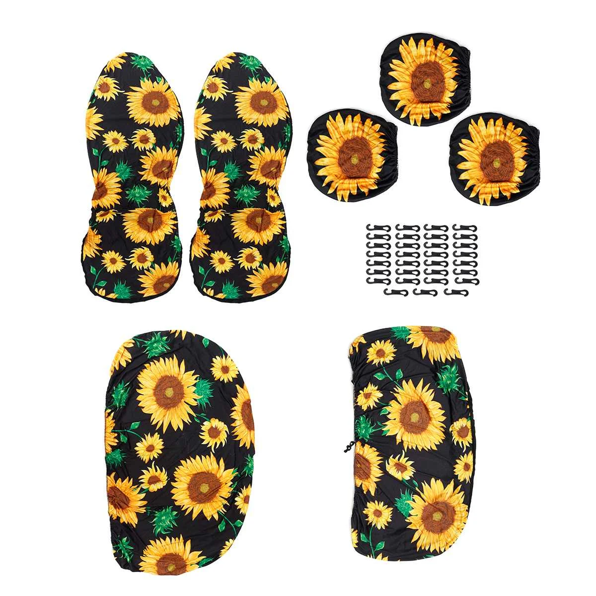 7PCS Sunflower Pattern Car Seat Covers Set Polyester Car Seat Covers Breathable Universal Car Seat Protector For Truck Sedan Suv
7PCS Sunflower Pattern Car Seat Covers Set Polyester Car Seat Covers Breathable Universal Car Seat Protector For Truck Sedan Suv