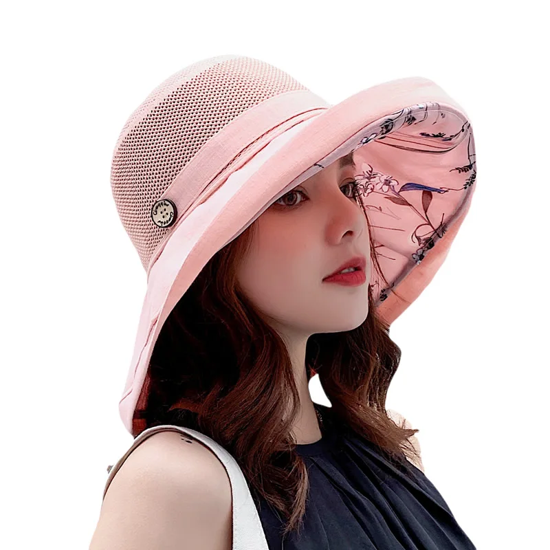 Summer Women New Print Fisherman Cap Double Sided Sun Hat Breathable Foldable Wide Large Brim Sunhat Travel Beach Anti-UV Hats
Summer Women New Print Fisherman Cap Double Sided Sun Hat Breathable Foldable Wide Large Brim Sunhat Travel Beach Anti-UV Hats