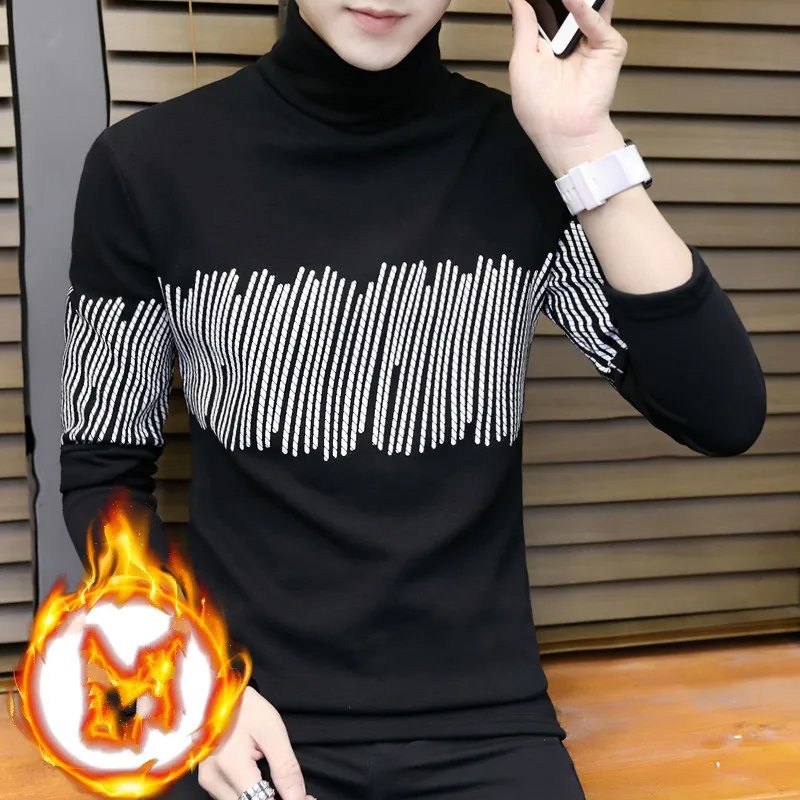 2019the new autumn semi-high collar long sleeve T-shirt men plus velvet padded winter warm clothes Korean version of streetwear
2019the new autumn semi-high collar long sleeve T-shirt men plus velvet padded winter warm clothes Korean version of streetwear