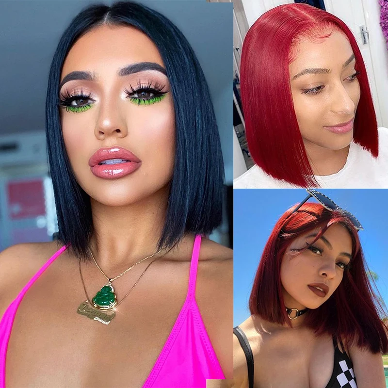 Remyblue Short Bob Wig Straight 13*1 T Part Lace Front Wigs For Black Women Pre-Plucked Natural 99J Red Peruvian Remy Human Hair
Remyblue Short Bob Wig Straight 13*1 T Part Lace Front Wigs For Black Women Pre-Plucked Natural 99J Red Peruvian Remy Human Hair