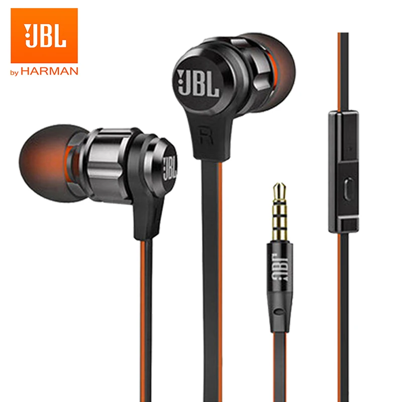 

JBL T180A In-Ear Stereo Earphones 3.5mm Wired Sport Gaming Headset Pure Bass Earbuds Handsfree With Microphone