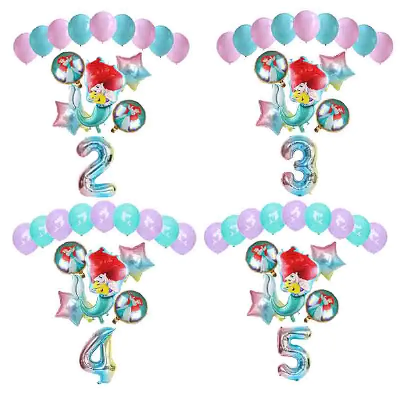 14pcs Cartoon Mermaid Ariel Disney Princess 32inch Number Foil Balloons Baby Girl Birthday Party Decorations Kids Latex Balls
14pcs Cartoon Mermaid Ariel Disney Princess 32inch Number Foil Balloons Baby Girl Birthday Party Decorations Kids Latex Balls