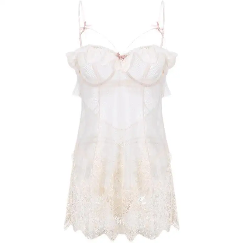 Women's Pajamas New Robe Dress Summer Luxury Sexy Nightwear Hot Sleepwear Night Backless Ruffles Mesh Lace Nightdress for Wome
Women's Pajamas New Robe Dress Summer Luxury Sexy Nightwear Hot Sleepwear Night Backless Ruffles Mesh Lace Nightdress for Wome