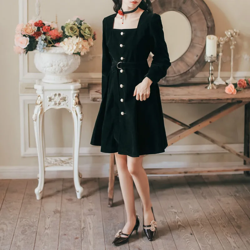 Velour Women A-line MINI Dress Soild Spring Autumn High Waist Single-breasted Belt Femme Mini Dresses Party Long Sleeve Clothes
Velour Women A-line MINI Dress Soild Spring Autumn High Waist Single-breasted Belt Femme Mini Dresses Party Long Sleeve Clothes
