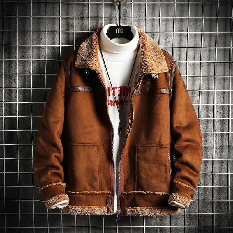 Large Size Men's Jacket Vintage Solid Color Plus Lamb Wool Lapel Decor Outdoor Wind-proof Warm Autumn Winter Coat Male Clothes
Large Size Men's Jacket Vintage Solid Color Plus Lamb Wool Lapel Decor Outdoor Wind-proof Warm Autumn Winter Coat Male Clothes