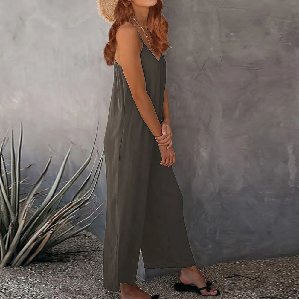 Women Summer Strap Long Pants Jumpsuits Loose Sexy Beach Cami Overalls Boho Sleeveless Solid Chiffon Wide Leg Rompers
Women Summer Strap Long Pants Jumpsuits Loose Sexy Beach Cami Overalls Boho Sleeveless Solid Chiffon Wide Leg Rompers
