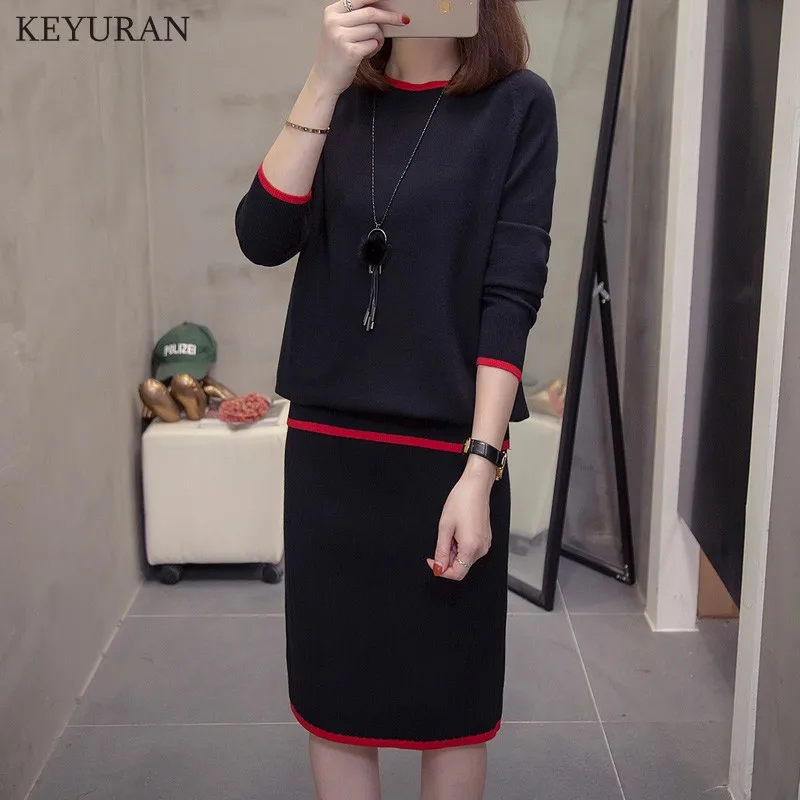 4XL Plus Size 2 Piece Knitted Split Skirt Set Women 2021 Autumn New Patchwork Long Sleeve Skirt And Top Two Piece Suit Outfits
4XL Plus Size 2 Piece Knitted Split Skirt Set Women 2021 Autumn New Patchwork Long Sleeve Skirt And Top Two Piece Suit Outfits