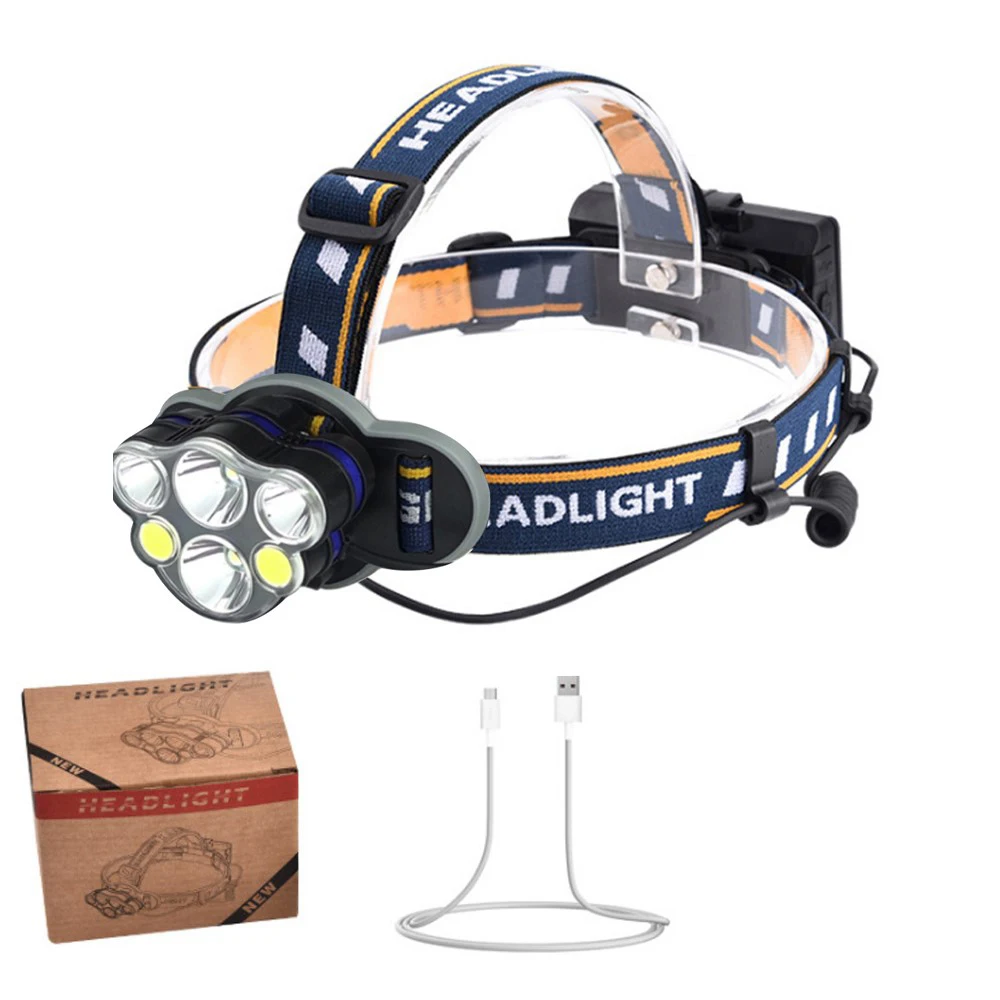 6 LED Headlamp T6 Waterproof USB Rechargeable 2 COB Headlight Super Bright Night Fishing Flashlight for Outdoor Camping Hiking 
6 LED Headlamp T6 Waterproof USB Rechargeable 2 COB Headlight Super Bright Night Fishing Flashlight for Outdoor Camping Hiking