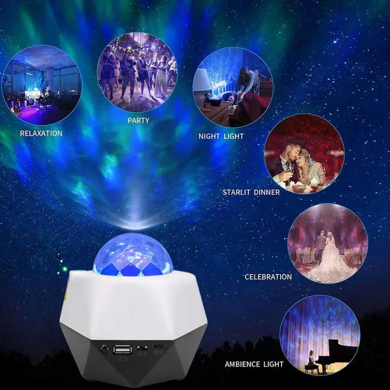 Colorful Starry Sky Projector LED Projection Lamp Multi-angle Rainbow Circle Starry Sky LED Watermark Laser Lamp Night Light
Colorful Starry Sky Projector LED Projection Lamp Multi-angle Rainbow Circle Starry Sky LED Watermark Laser Lamp Night Light
