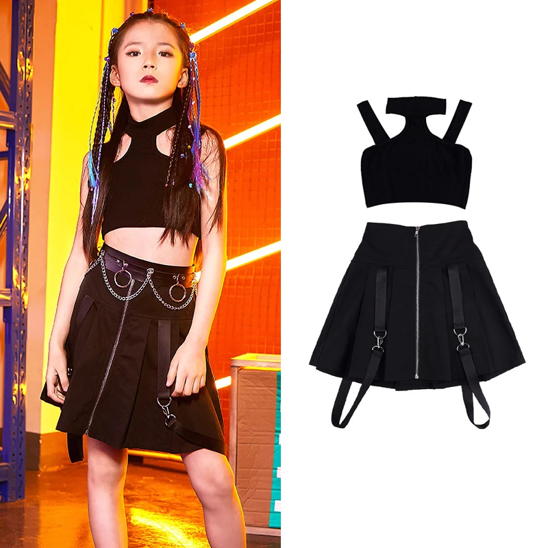 New Kids Hip Hop Dance Costumes Girls Jazz Street Dance Black Tops Skirt Children Catwalk Show Stage Performance Outfits DQL1623
New Kids Hip Hop Dance Costumes Girls Jazz Street Dance Black Tops Skirt Children Catwalk Show Stage Performance Outfits DQL1623