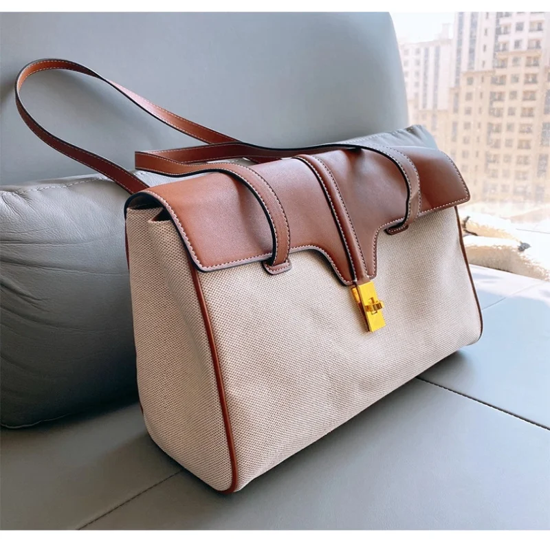 Large Capacity Female Bag 2021 New Fashion Bag Luxury All-match Leather Shoulder Bag Female Bag Canvas Stitching Cowhide Dinner
Large Capacity Female Bag 2021 New Fashion Bag Luxury All-match Leather Shoulder Bag Female Bag Canvas Stitching Cowhide Dinner