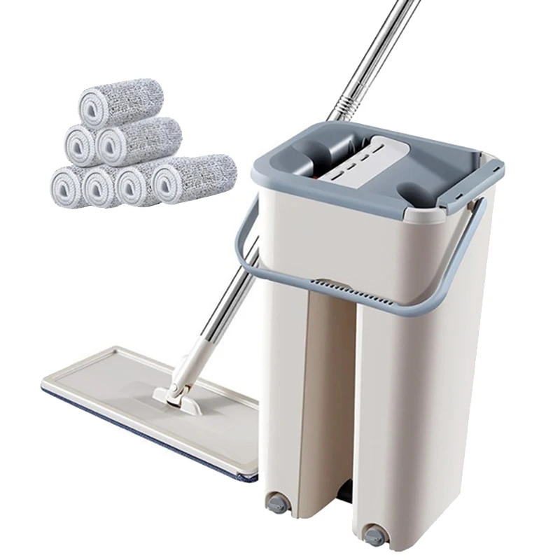 Flat Floor Mop Scraping Ultra-Fine Fiber Mop Self Wet and Dry Cleaning Microfiber Mop Bucket with 5 Microfiber Pads
Flat Floor Mop Scraping Ultra-Fine Fiber Mop Self Wet and Dry Cleaning Microfiber Mop Bucket with 5 Microfiber Pads