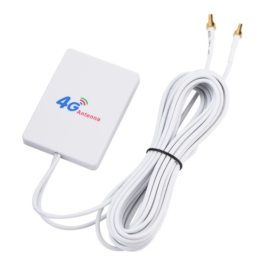 

Сетевая антенна, двойной фотокабель, коннектор, Мобильный маршрутизатор 28DBI, широкополосный Wi-Fi LTE антенна, белый усилитель сигнала 4G 3G SMA