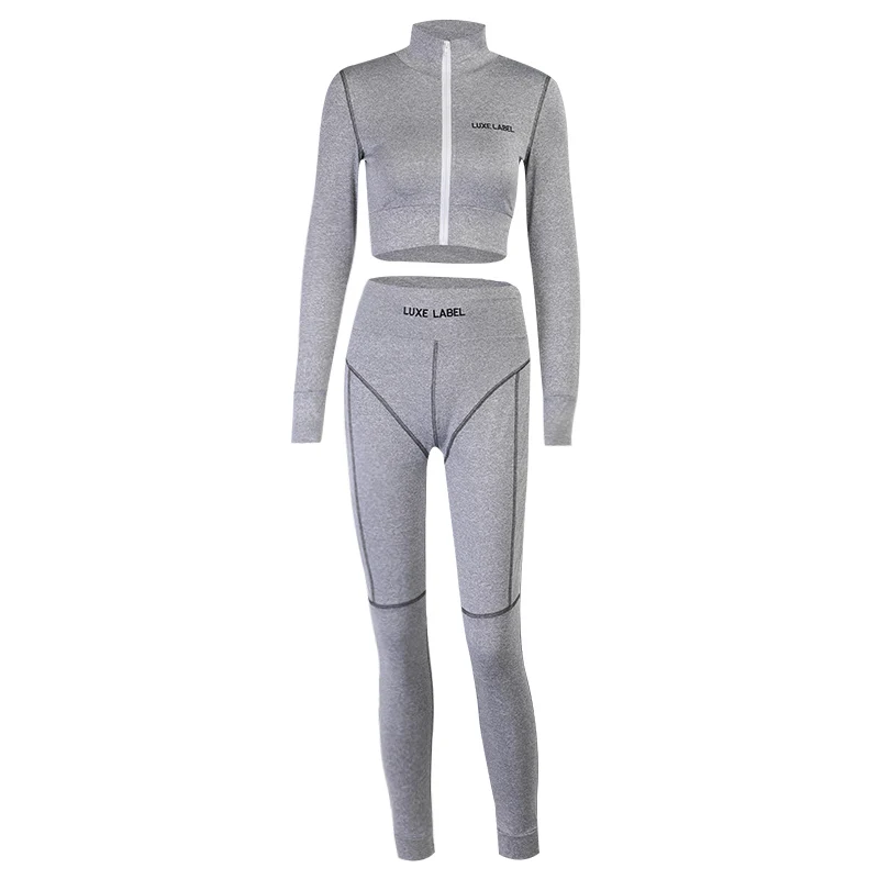 Instunning Two Piece Set Women Long Sleeve Zipper Crop Top and Women's Pants Trousers Autumn Letter Embroidery Sexy Casual Set 
Instunning Two Piece Set Women Long Sleeve Zipper Crop Top and Women's Pants Trousers Autumn Letter Embroidery Sexy Casual Set